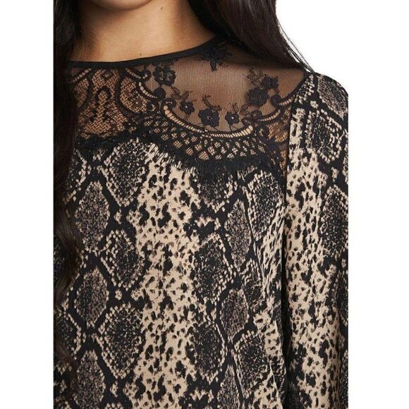 ‎Vince Camuto Blouse Top Medium Black Brown Snake - Picture 8 of 9